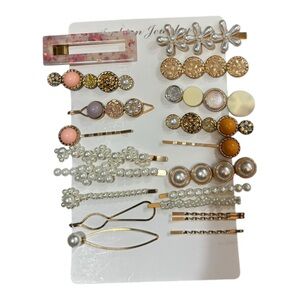 Fashion Jewelry Gold and Pearl Hair Accessory Set